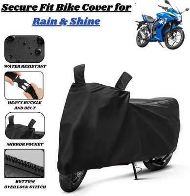 Delphinium Waterproof Two Wheeler Cover for Suzuki(Gixxer SF, Black)