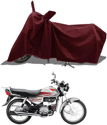 Mdstar Waterproof Two Wheeler Cover for Hero(Glamour Blaze, Maroon)