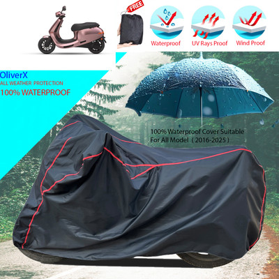 OliverX Waterproof Two Wheeler Cover for Ola(Black)