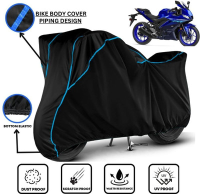 LE PRA Waterproof Two Wheeler Cover for Yamaha(YZF R3, Black, Blue)
