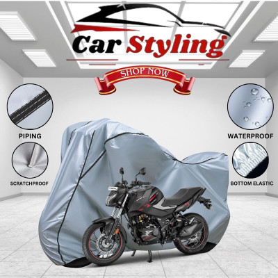 Car Styling Waterproof Two Wheeler Cover for Hero(Xtreme Sports, Silver, Black)