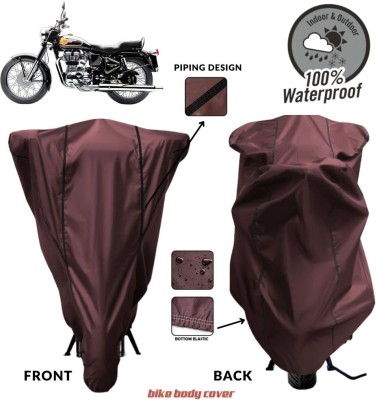 MADAFIYA Two Wheeler Cover for Royal Enfield(Bullet 350 New BS6, Maroon, Black)