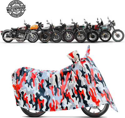 SnehaSales Waterproof Two Wheeler Cover for Royal Enfield(Bullet, Red, White)