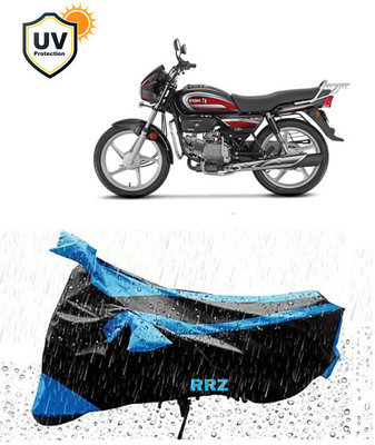 RRZ Waterproof Two Wheeler Cover for Hero(Splendor Plus, Black, Blue)