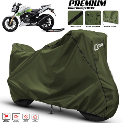 xodi Waterproof Two Wheeler Cover for TVS(Apache RTR 200, Green, Black)