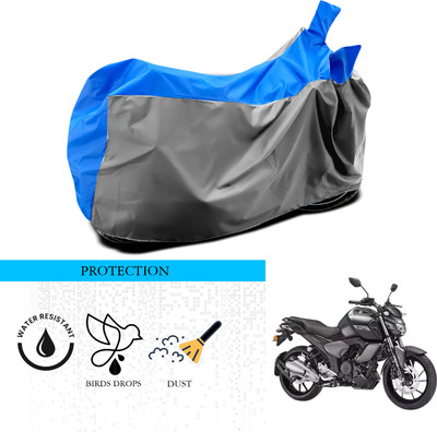 ANTHUB Waterproof Two Wheeler Cover for Yamaha(FZ S V3.0 FI, Grey, Blue)