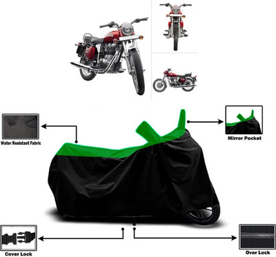 Amexride Two Wheeler Cover for Royal Enfield(Twin spark, Green)