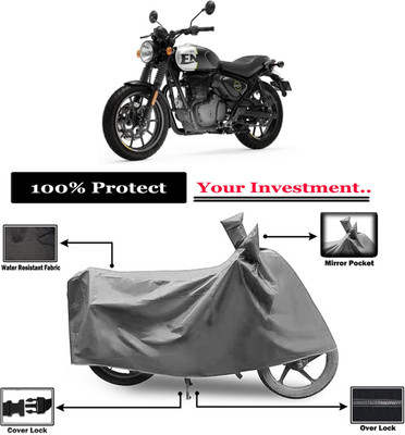 Amexride Two Wheeler Cover for Royal Enfield(Hunter 350, Grey)