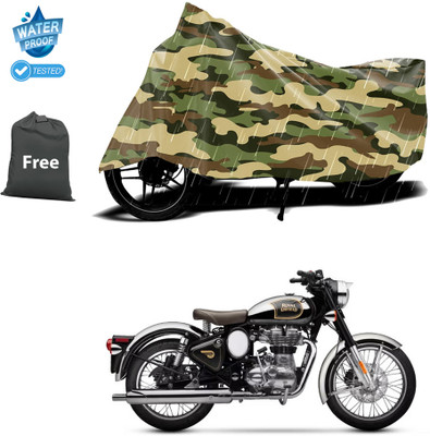 CODOKI Waterproof Two Wheeler Cover for Royal Enfield(Classic Chrome, Yellow)