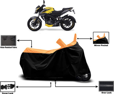 Amexride Two Wheeler Cover for Bajaj(Pulsar NS200 BS6, Orange)
