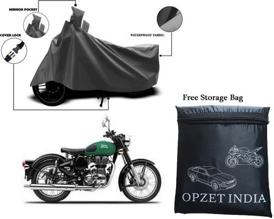 OPZET INDIA Waterproof Two Wheeler Cover for Royal Enfield(Bullet Trials 500, Grey)