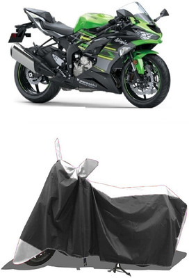 SUGASHRI Waterproof Two Wheeler Cover for Kawasaki(Ninja ZX-6R BS6, White, Black)