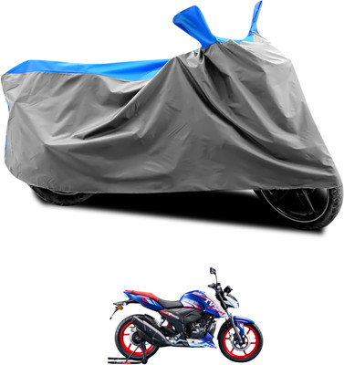 PAGORA Waterproof Two Wheeler Cover for TVS(Apache RTR 165 RP, Grey, Blue)