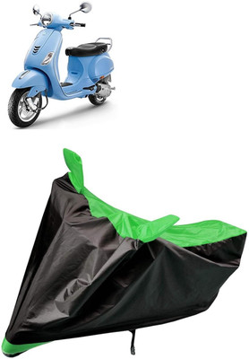 aksmit Two Wheeler Cover for Vespa(VXL 150 BS6, Black, Green)