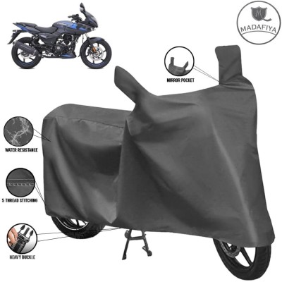 MADAFIYA Waterproof Two Wheeler Cover for Bajaj(Pulsar 220, Grey)