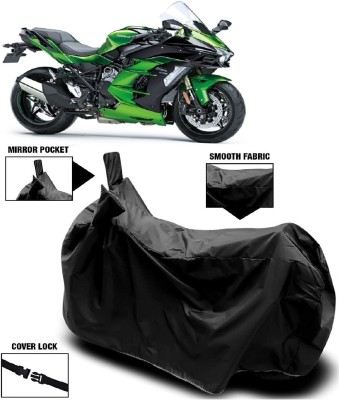 MMSSTAR Waterproof Two Wheeler Cover for Kawasaki(Ninja H2 SX, Black)