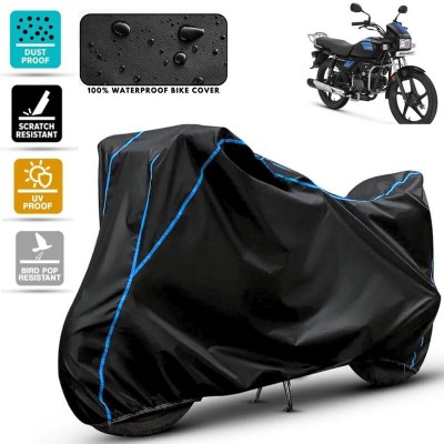 Amikan Waterproof Two Wheeler Cover for Hero(Splendor Pro Classic, Black, Blue)