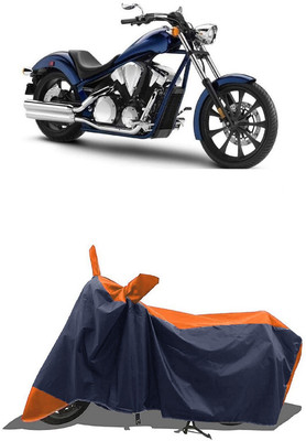 SUGASHRI Waterproof Two Wheeler Cover for Honda(VT 1300CX, Orange, Blue)