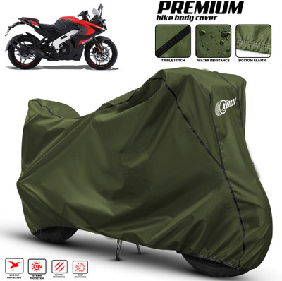 xodi Waterproof Two Wheeler Cover for Bajaj(Pulsar 200 NS DTS-i, Green, Black)