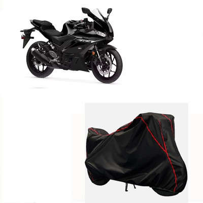 Autohug Waterproof Two Wheeler Cover for Yamaha(YZF R3, Black, Red)