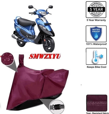 smwzxyu Waterproof Two Wheeler Cover for TVS(Pep Plus, Maroon)