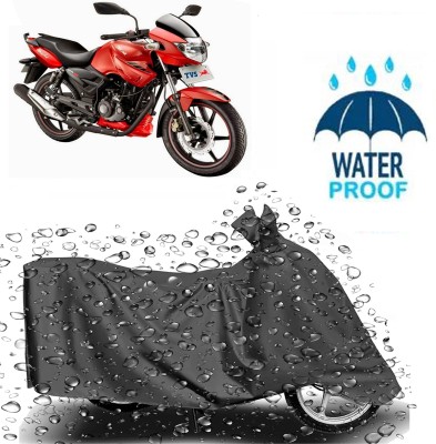 ROYAL AUTO MART Waterproof Two Wheeler Cover for TVS(Apache RTR 160, Grey)