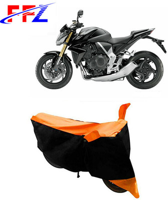 FFZ Waterproof Two Wheeler Cover for Honda(CB1000R Plus, Black, Orange)