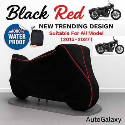 AutoGalaxy Waterproof Two Wheeler Cover for Royal Enfield(Classic 350, Black)