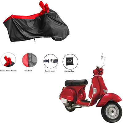 RiderShine Waterproof Two Wheeler Cover for LML(Star Euro 150, Black, Red)