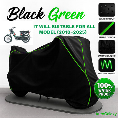 AutoGalaxy Waterproof Two Wheeler Cover for TVS(Heavy Duty Super XL, Black)