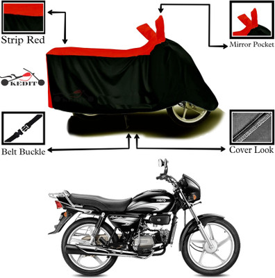 AASHTIK MART Two Wheeler Cover for Hero(Splendor, Red, Black)