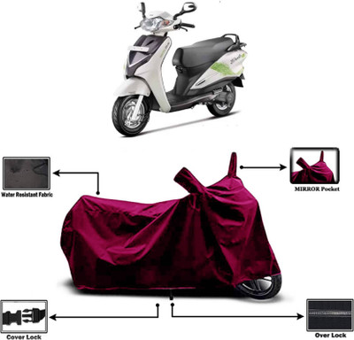 KEDIT Two Wheeler Cover for Hero(Duet, Maroon)