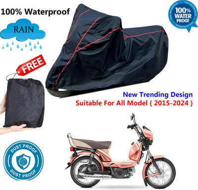 AUTOCAD Waterproof Two Wheeler Cover for TVS(XL 100, Black, Red)