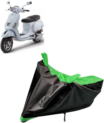 aksmit Two Wheeler Cover for Vespa(SXL 125 BS6, Black, Green)