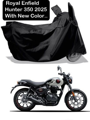 Amexride Two Wheeler Cover for Royal Enfield(Hunter 350, Black)