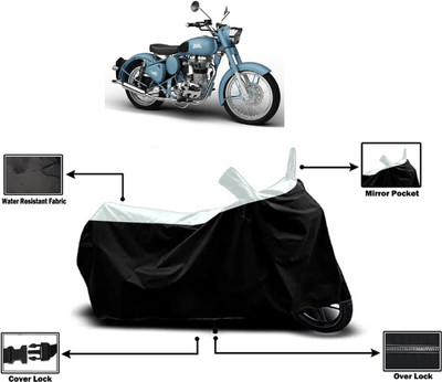 Amexride Two Wheeler Cover for Royal Enfield(Classic Squadron BS6, White)
