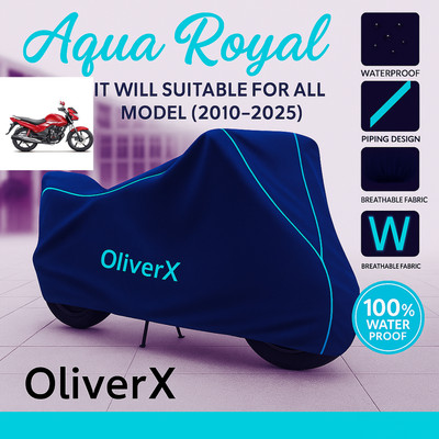 OliverX Waterproof Two Wheeler Cover for Hero(Achiever, Blue, Red)