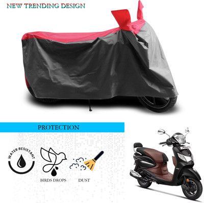 GOSHIV-car and bike accessories Waterproof Two Wheeler Cover for Hero(Pleasure Plus, Grey, Red)
