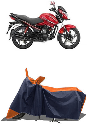SUGASHRI Waterproof Two Wheeler Cover for Hero(Glamour i3s BS6, Orange, Blue)