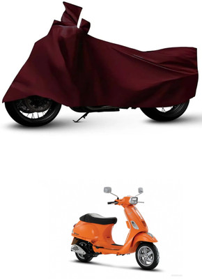 ZEDTEEK Waterproof Two Wheeler Cover for Piaggio(Vespa, Maroon)