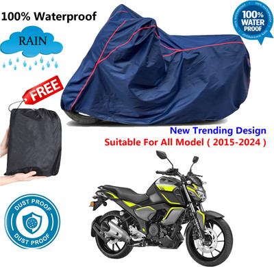AUTOCAD Waterproof Two Wheeler Cover for Yamaha(FZ S V3.0 FI, Blue, Red)