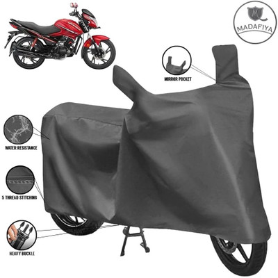 MADAFIYA Waterproof Two Wheeler Cover for Hero(Glamour i3s, Grey)