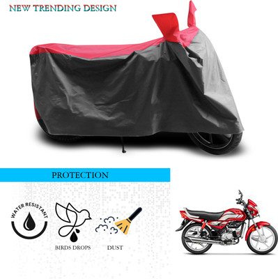 SnehaSales Waterproof Two Wheeler Cover for Hero(MotoCorp HF Deluxe, Grey, Red)