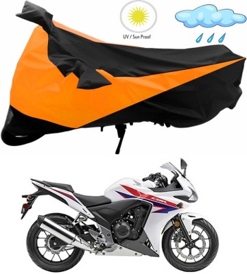 Ascension Two Wheeler Cover for Honda(CBR500R, Orange, Black)