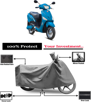 Amexride Two Wheeler Cover for Hero Electric(Electric Optima Li, Grey)
