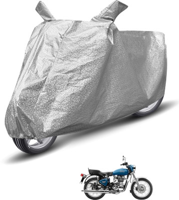 MOCKHE Waterproof Two Wheeler Cover for Royal Enfield(Electra, Silver)