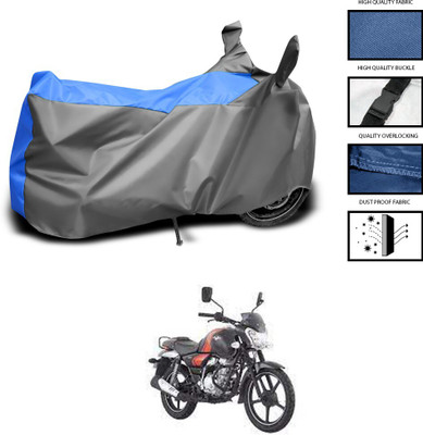 DeepShakshi AUTOMOTIVE Two Wheeler Cover for Bajaj(V12, Grey, Blue)