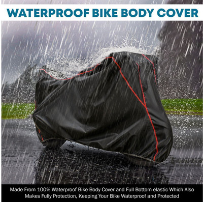 Shiv Kanha Waterproof Two Wheeler Cover for Hero(HF Deluxe BS6, Black, Red)