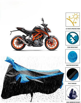 DeepShakshi AUTOMOTIVE Waterproof Two Wheeler Cover for KTM(250 Duke, Black, Blue)
