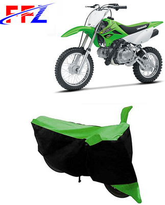 FFZ Two Wheeler Cover for Kawasaki(KLX 110, Black, Green)